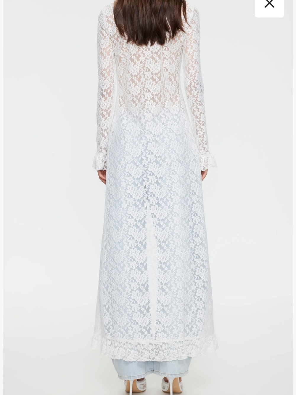Lioness White Lace Ruffled Maxi Duster - Picture 2 of 3
